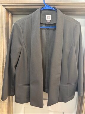 Anne Klein Black Open-Front Blazer